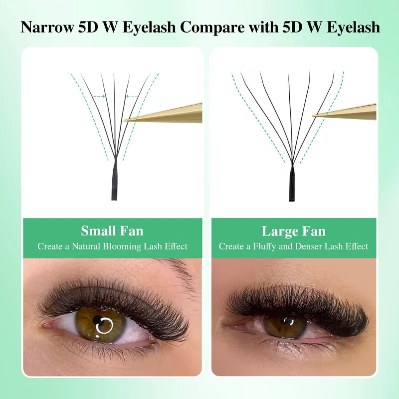 False Eyelash Extensions Premade Volume Fans - W Shape, Mesh, Air Series