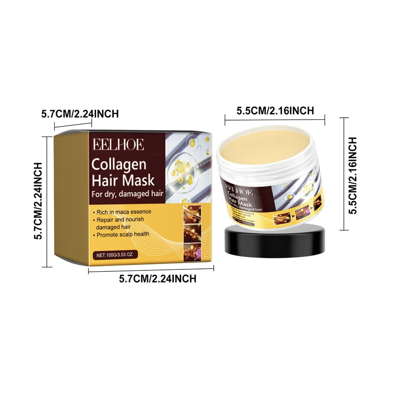 Collagen Hair Mask for Damaged & Dry Hair - Nourishing & Smoothing Treatment