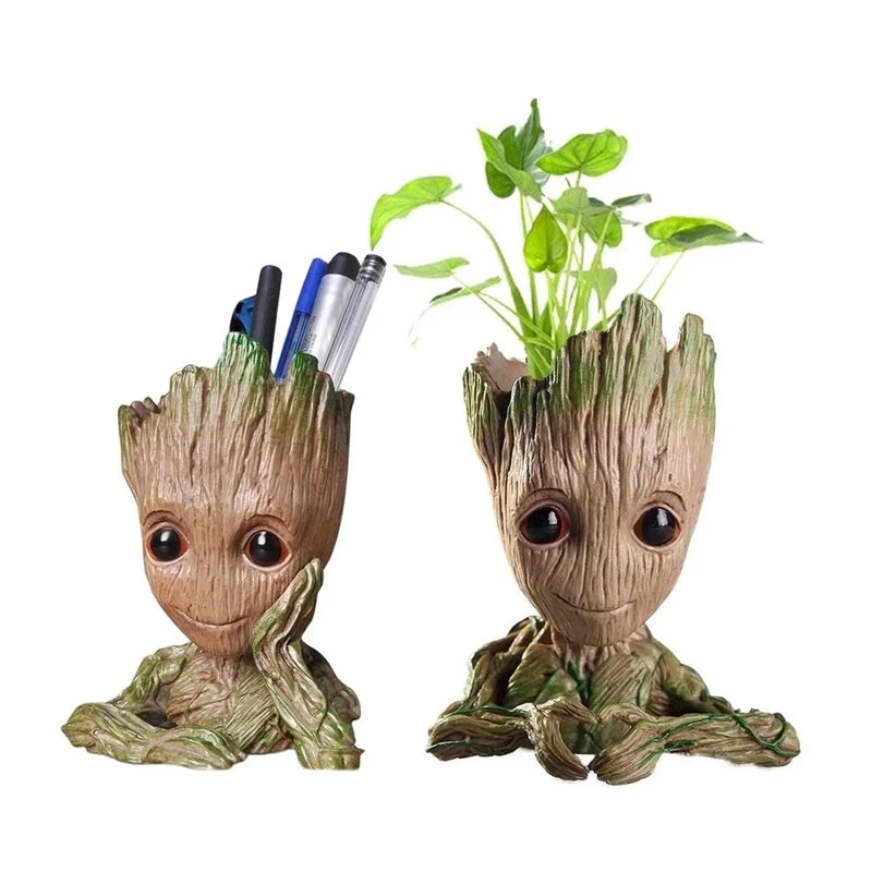 Anime Groot Character Flower Pot Pen Holder Home Decor Craft Organizer