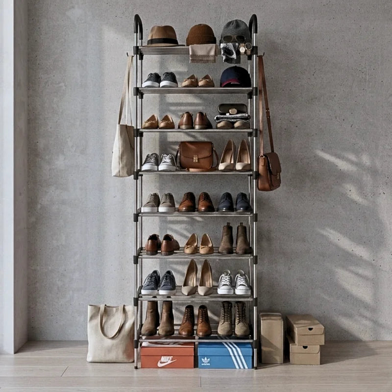 Modular Shoe Organizer with 5-8 Tiers - Adjustable Multi-Level Shoe Rack