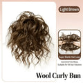 Elegant Wool Curly Synthetic Hair Bun with Elastic Band for Daily Updos