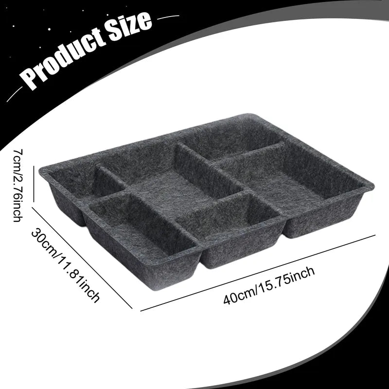 Felt Drawer Organizer Tray - Multi-Compartment Storage Box for Vanity, Office, Kitchen