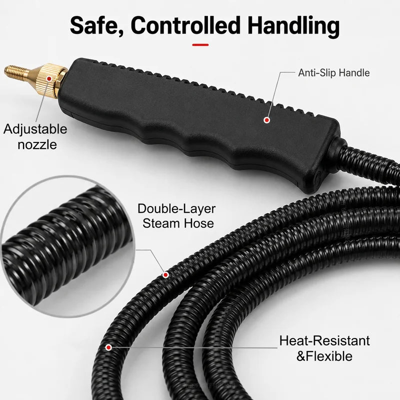 Portable Handheld Steam Cleaner for Kitchen Bathroom Floor Upholstery with Brush Heads