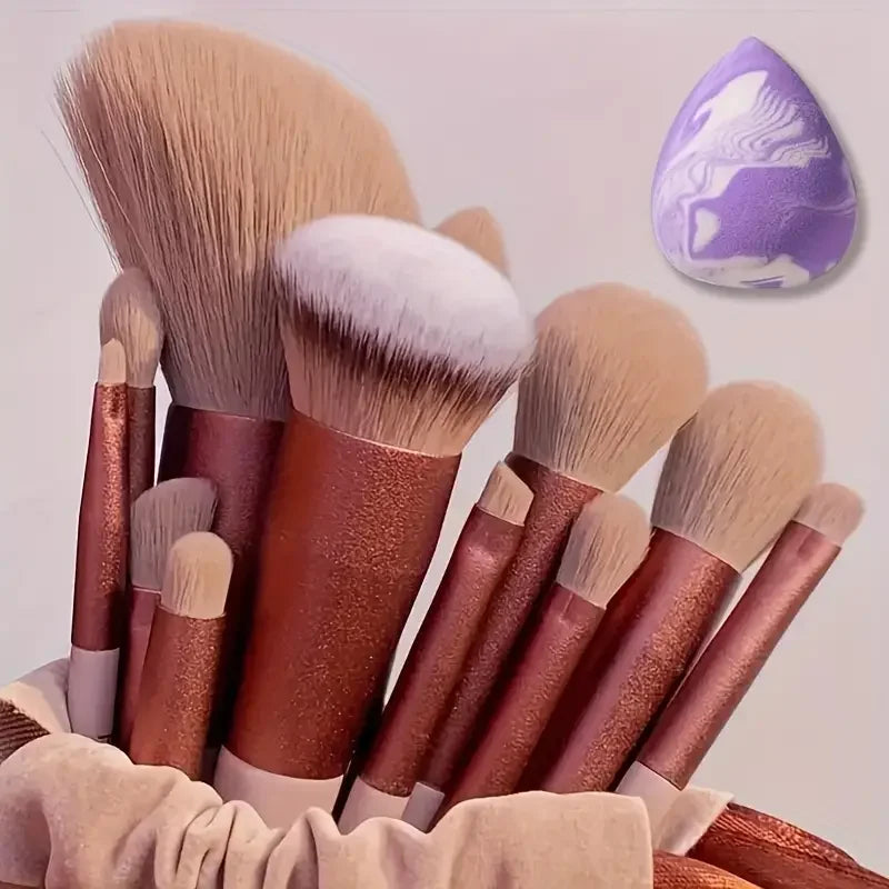 Premium Makeup Brush Set for Face and Eye Makeup - 8-13 Pcs with Colorful Handles
