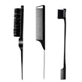 3-Piece Hair Comb Kit Fine Tooth Dual Edge & Bristle Brush for Hair Styling