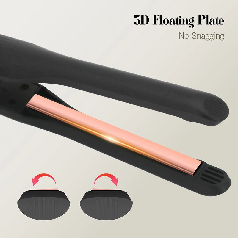 Mini Hair Straightener Curler Titanium Flat Iron for Short Hair Beard Styling