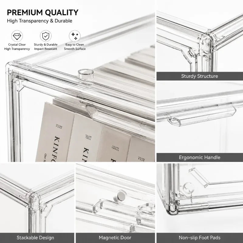 Transparent Storage Box Organizer for Books CDs Albums Display Case Acrylic Dustproof