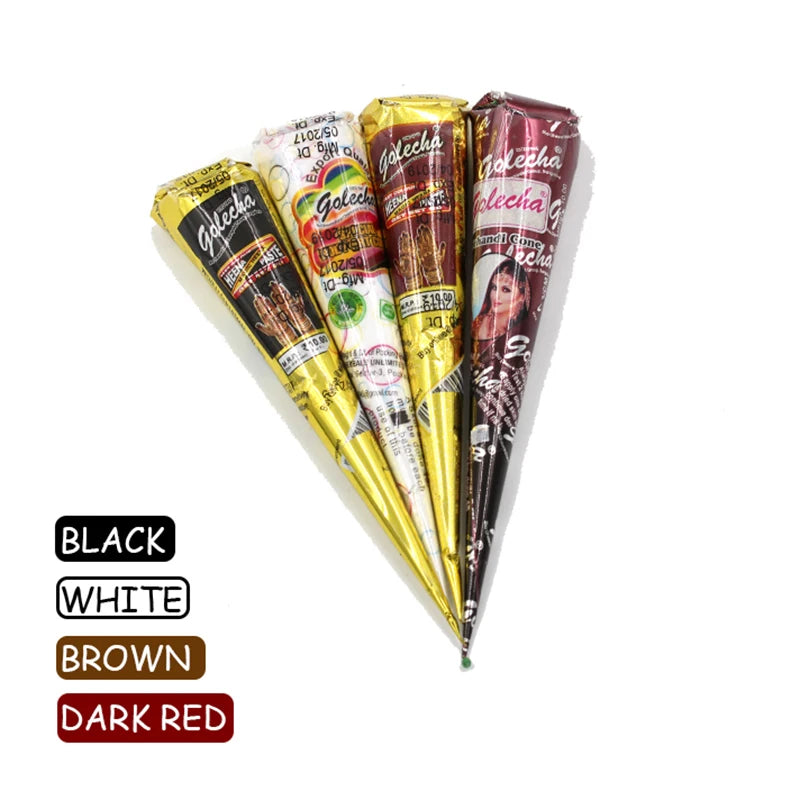 Henna Cones Body Art Temporary Tattoo Paste for Mehndi & Body Painting