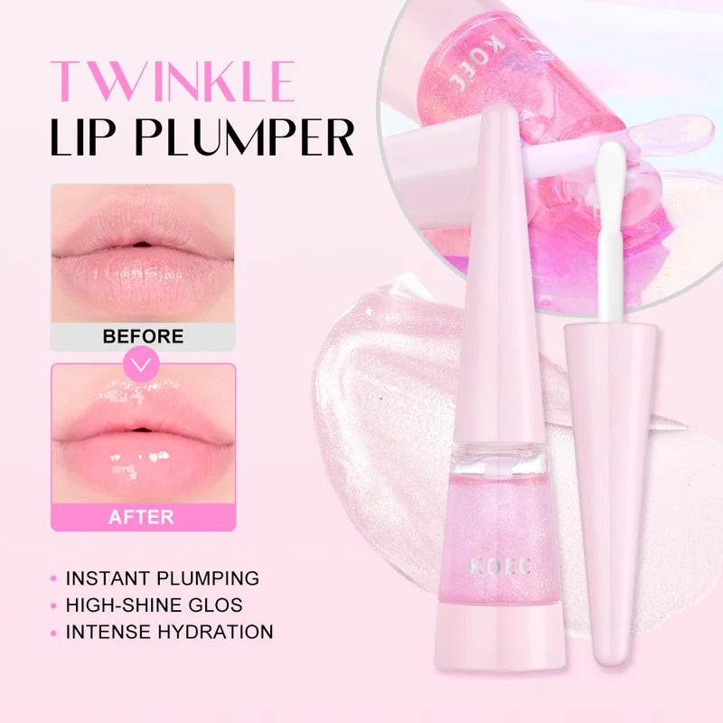 Moisturizing Lip Balm Set with Hyaluronic Acid, Plumping & High Shine Lip Gloss | 3PCS