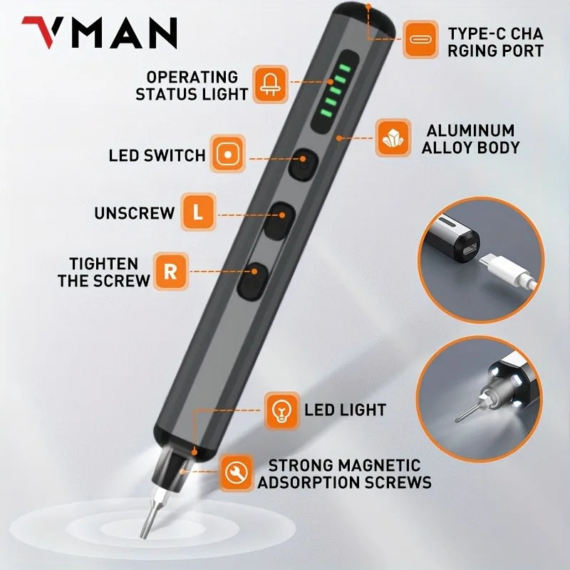 68 in 1 Precision Electric Screwdriver Set with Magnetic Bits & LED for PC & Watch Repair