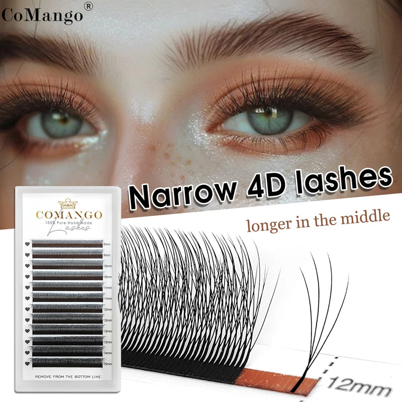 False Eyelashes 4D Hand Woven W Style Russian Volume Eyelash Extensions