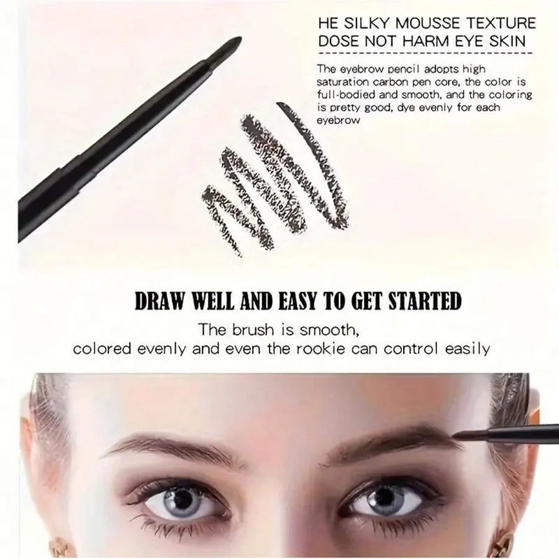 Waterproof Black Eyeliner Pencils Set - Smudge-Proof & Long-Lasting for Beginners