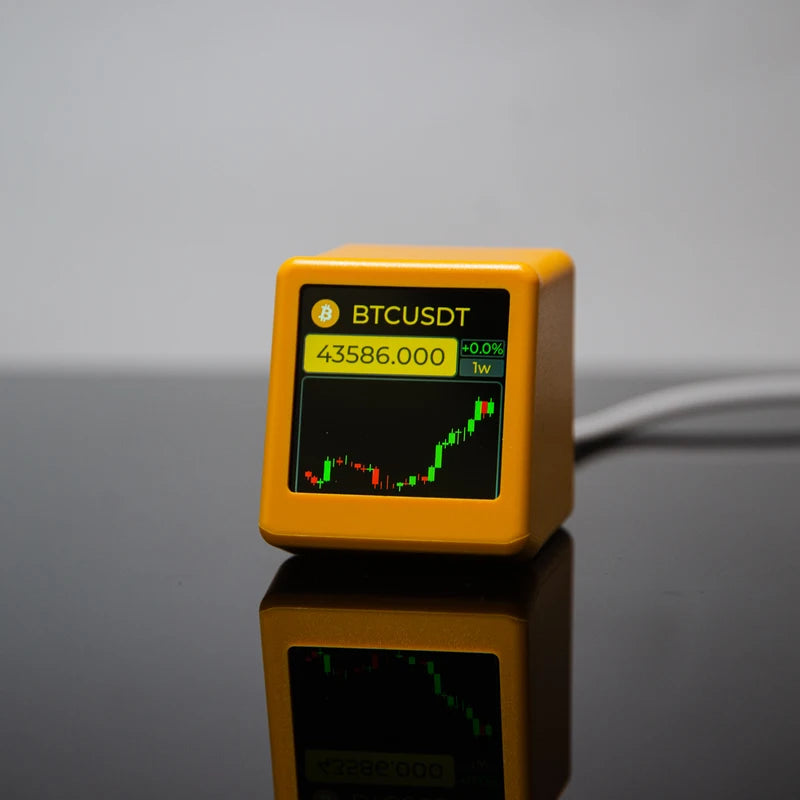 Cryptocurrency & Stock Price Ticker with Weather & Time Display - Multi-Color