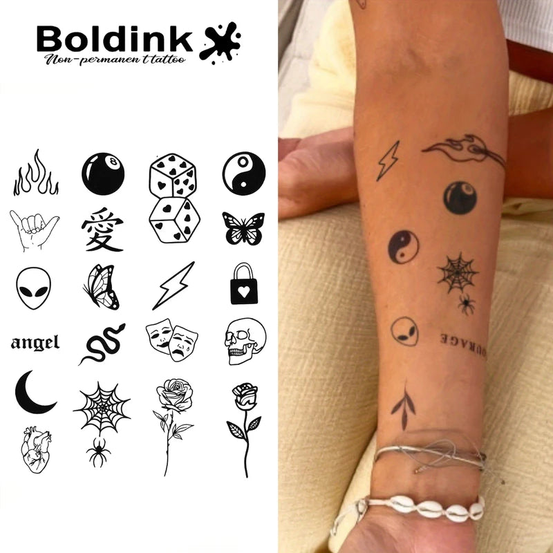 Halloween Spider Web Temporary Tattoo Waterproof Lasts 15 Days
