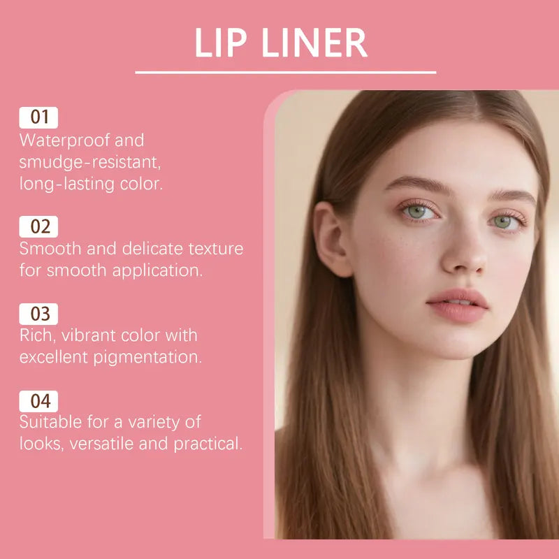 Liquid Lip Liner Matte Finish - Long Lasting Waterproof Retractable Lip Definer