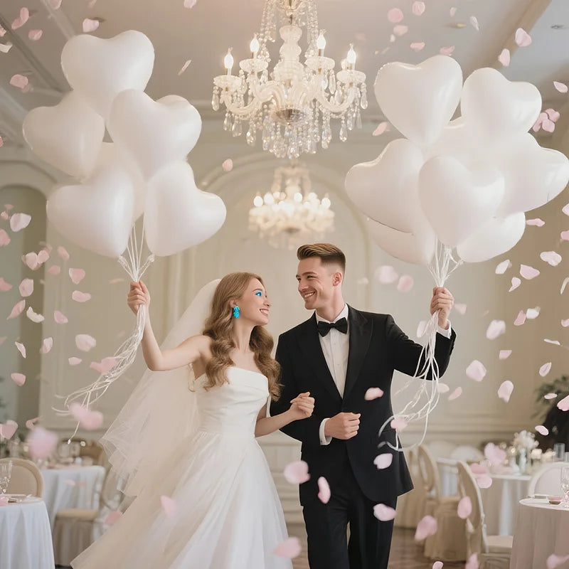 Heart-Shaped Latex Balloons for Weddings Valentine's Day Birthday & Party Decorations