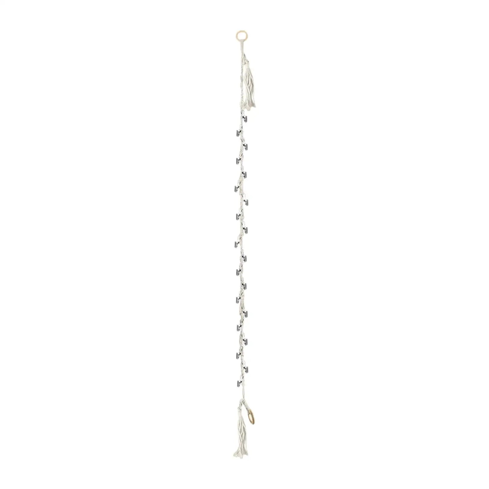 Cotton Toy Display Chain with Metal Clips - Wall Organizer for Dolls Hats Photos