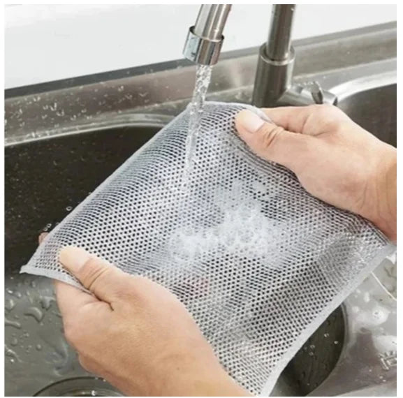 Metal Wire Cleaning Kit for Kitchen Stove and Cookware - 10 Cloths