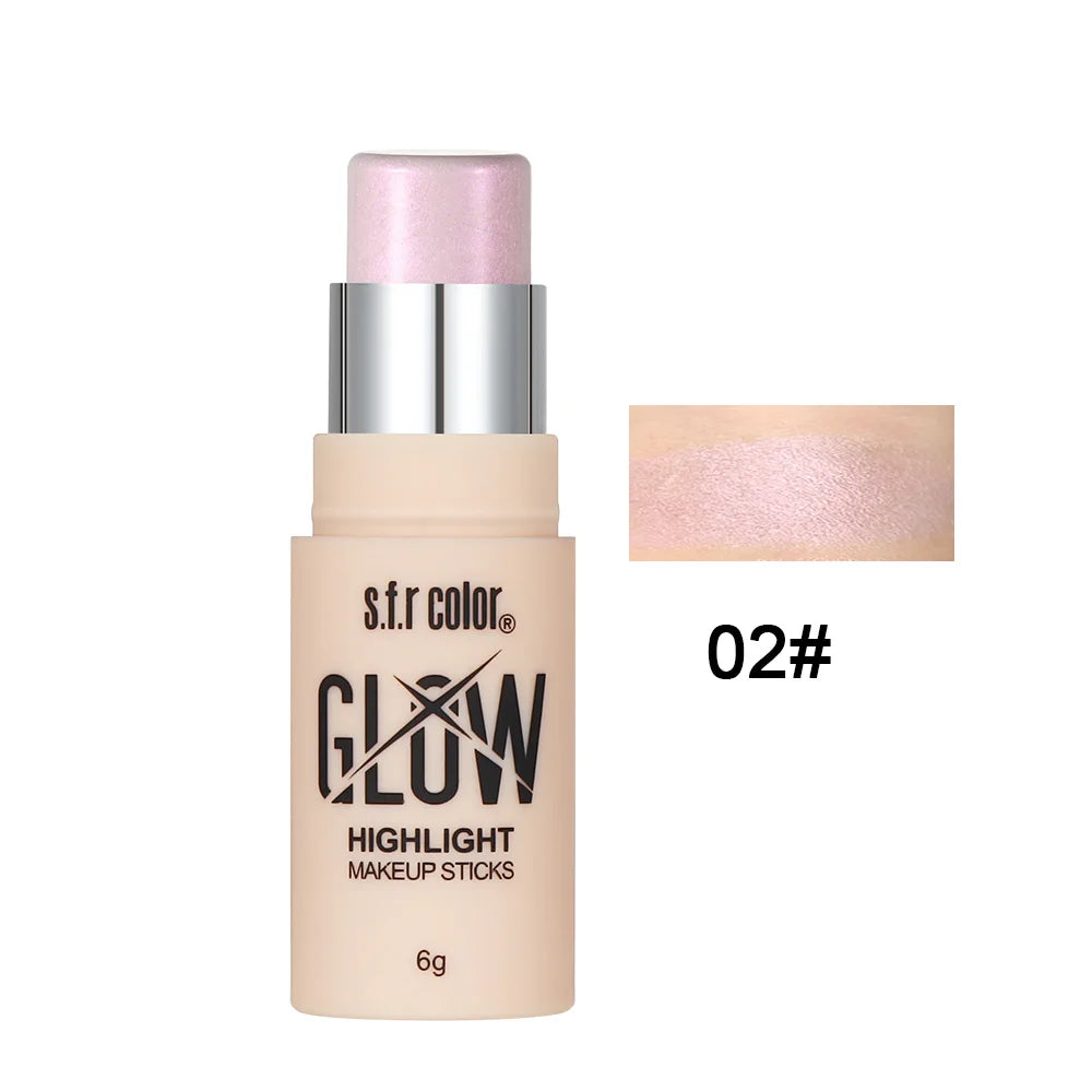 Multicolor Waterproof Long Lasting Face Highlighter Stick for Natural Glow - All Skin Tones