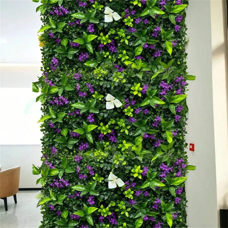 Hanging Plant Wall Panel with Greenery and Flowers for Indoor Outdoor Decor
