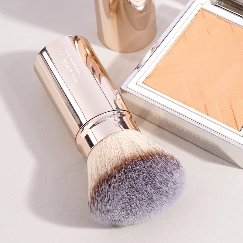 Retractable Foundation Makeup Brush with Cover - Kabuki Powder Blusher Brush for Travel