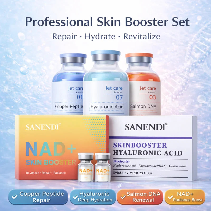 Hydrating Skin Care Set with Salmon DNA, Copper Peptides & Hyaluronic Acid — Facial Booster Kit