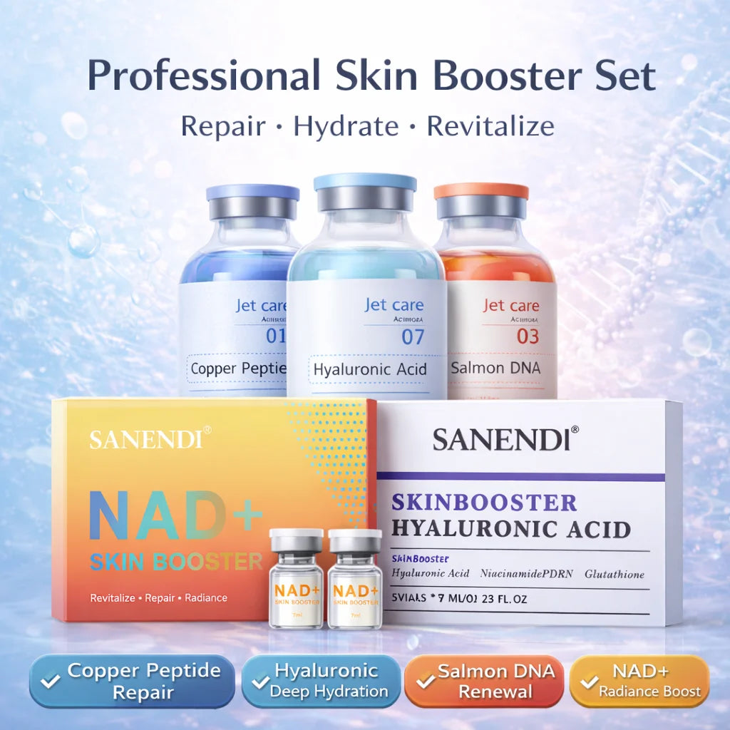 Hydrating Skin Care Set with Salmon DNA, Copper Peptides & Hyaluronic Acid — Facial Booster Kit