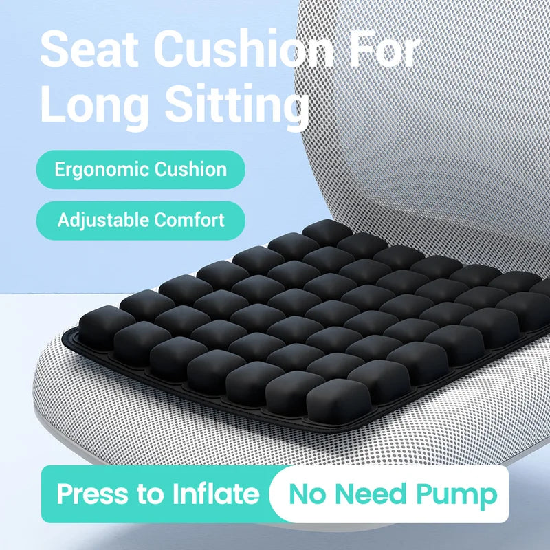 Ergonomic Inflatable Chair Cushion for Long Sitting, Office & Car Use, Adjustable