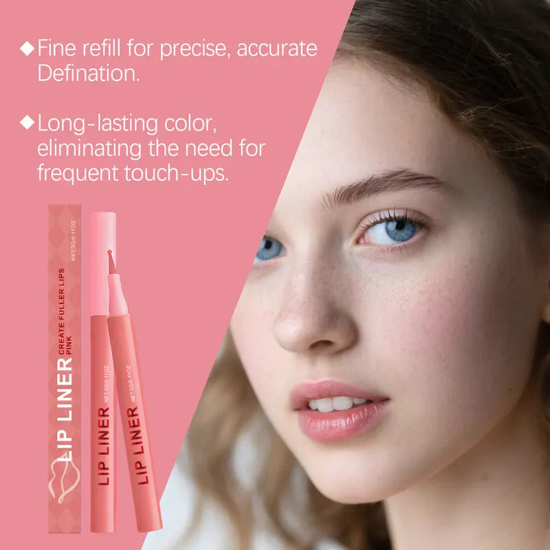 Liquid Lip Liner Matte Finish - Long Lasting Waterproof Retractable Lip Definer