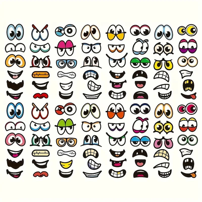 480 Pcs Funny Eyes and Mouth Stickers for Scrapbooking and Halloween Decor