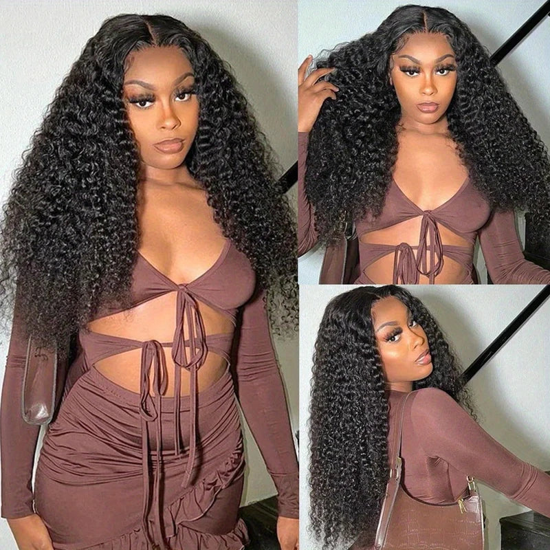 Kinky Curly Human Hair Wigs 13x4 & 13x6 Lace Front Pre Plucked HD Transparent