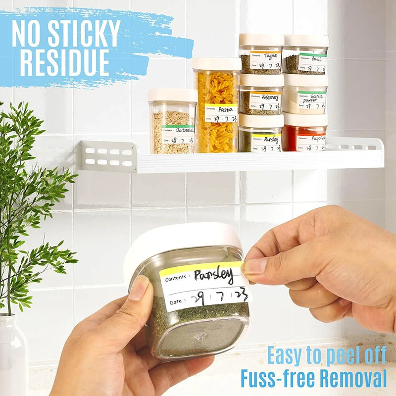 100 Pcs Food Storage Labels - Removable Freezer & Fridge Stickers, Meal Tags