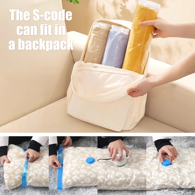 Vacuum Storage Bags with Electric Pump - Space Saving, Multiple Sizes