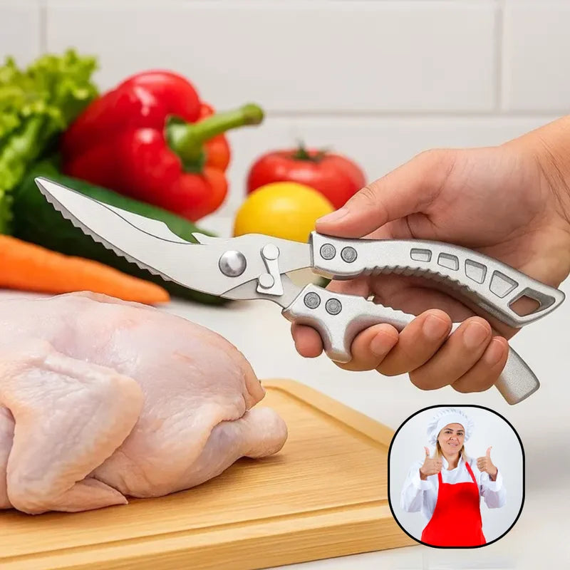 Stainless Steel Kitchen Scissors for Chicken, Meat, Fish & Vegetables with Safety Lock
