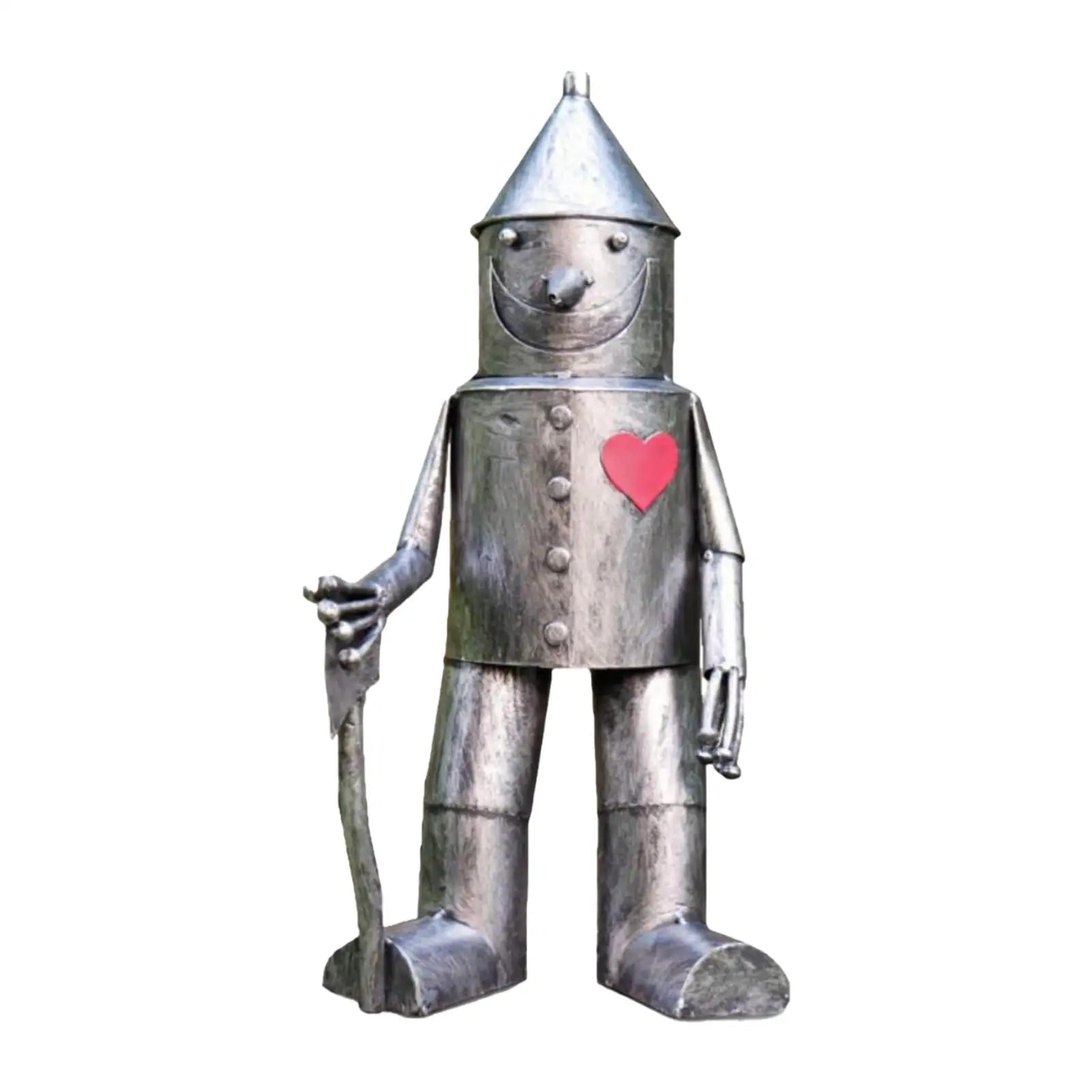 Whimsical Tin Man Garden Statue - Outdoor Yard Decor & Lawn Ornament