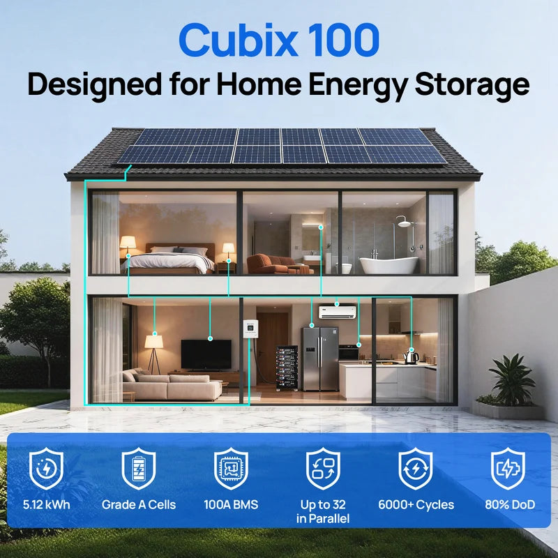 48V 100Ah LiFePO4 Home Backup Power Battery with Inverter Compatibility