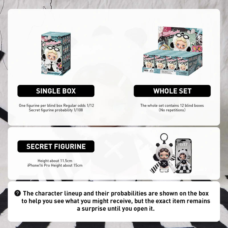 Plush Doll Pendant Off Mode Series - POP MART Skullpanda Mystery Box Gift