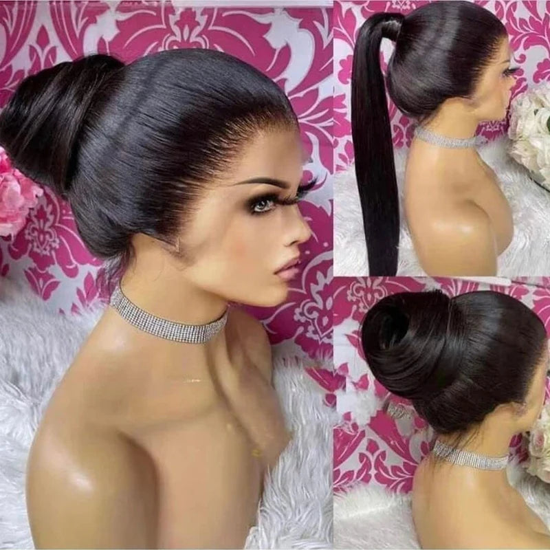 Full Lace Glueless Wig 30 Inch Straight Human Hair 250 Density Invisi Strap