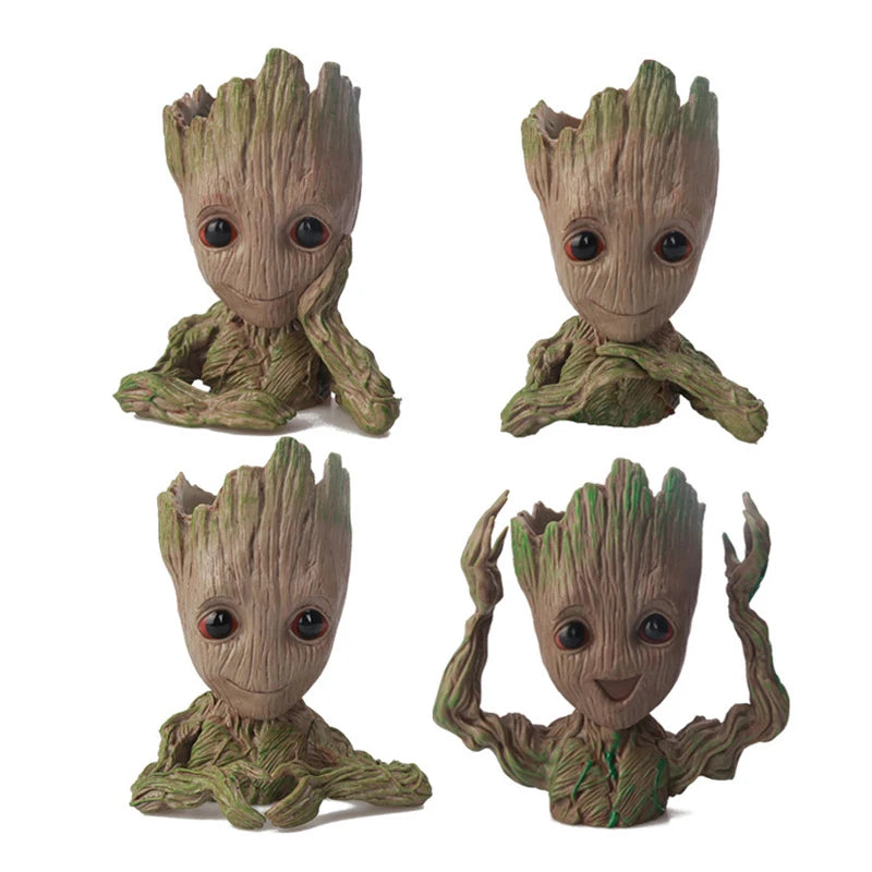 Anime Groot Character Flower Pot Pen Holder Home Decor Craft Organizer