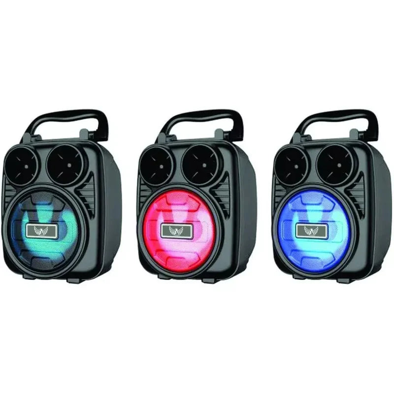 Portable Bluetooth Speaker with LED Lights, FM Radio & SD Card
