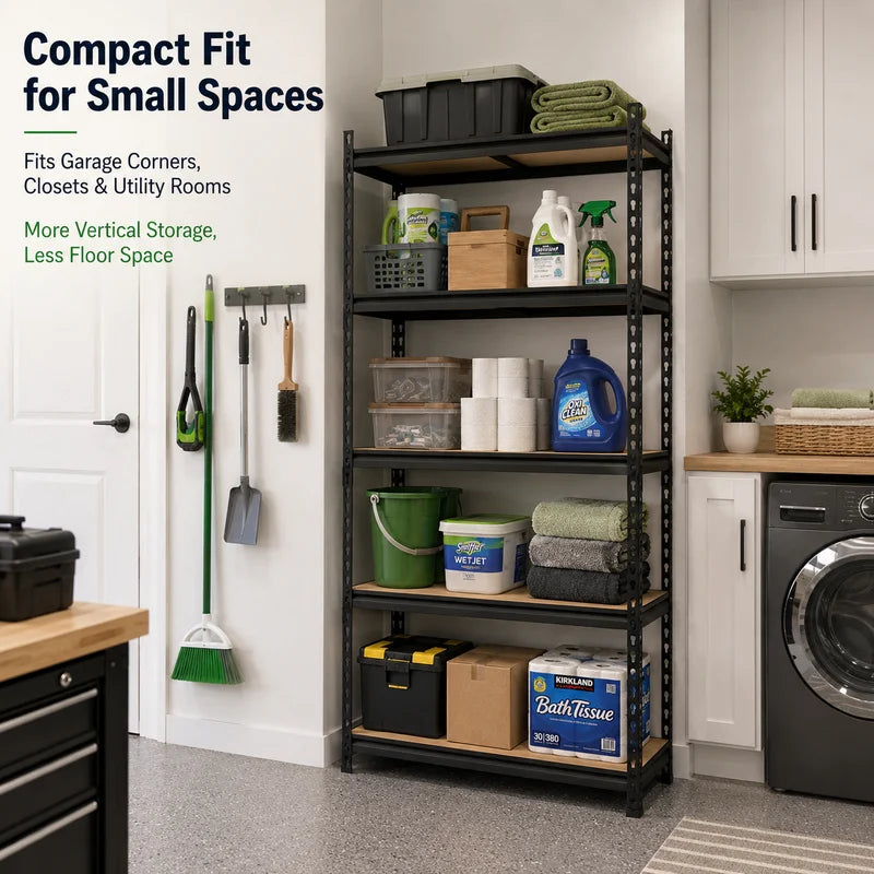5-Tier Metal Garage Storage Shelving Unit with MDF Shelves and Hardware