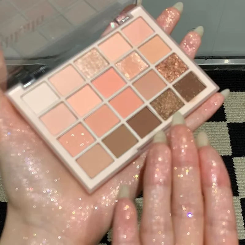 20-Color Multicolor Eyeshadow Palette - Nude Earth Tones Waterproof Long-Lasting Makeup