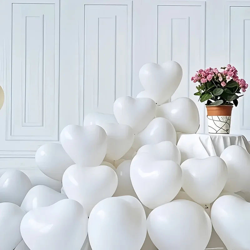 Heart-Shaped Latex Balloons for Weddings Valentine's Day Birthday & Party Decorations