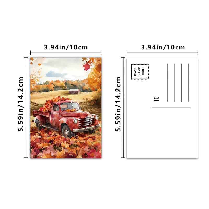 Autumn Fairy Tale Postcards Set of 32 - Harvest Season Greeting & DIY Cards