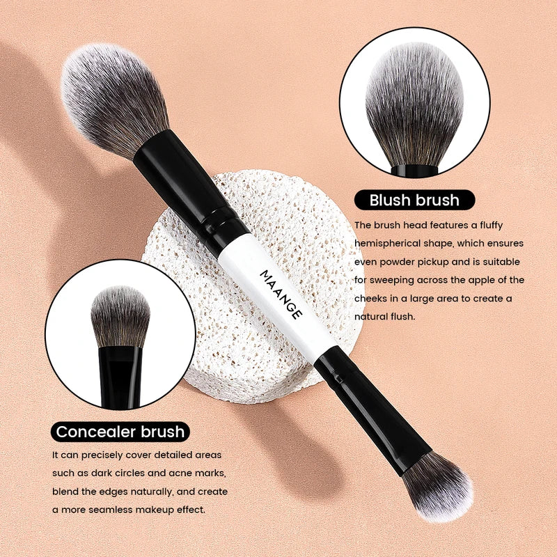 3-Piece Synthetic Makeup Brush Set for Foundation, Concealer & Powder