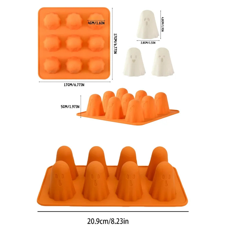 Halloween Ghost Silicone Candy Mold for Chocolates Gummy Jelly & Ice Cubes
