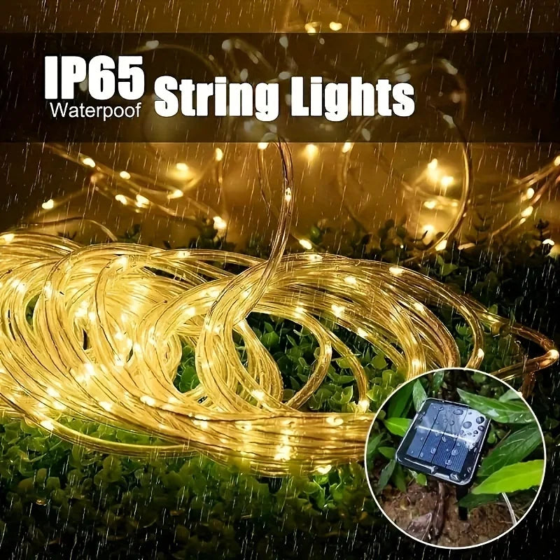 LED Solar String Lights Waterproof Rope Lamp for Outdoor Holiday Decor