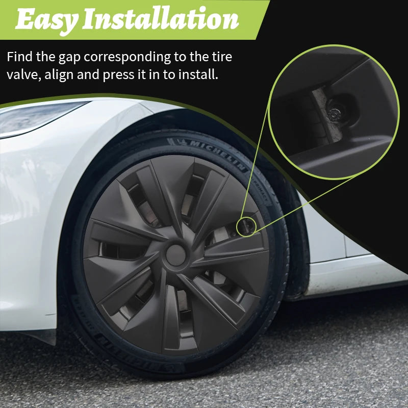 4-Piece Tesla Model Y Wheel Cover Set - 19 Inch Hubcaps for Rim Protection