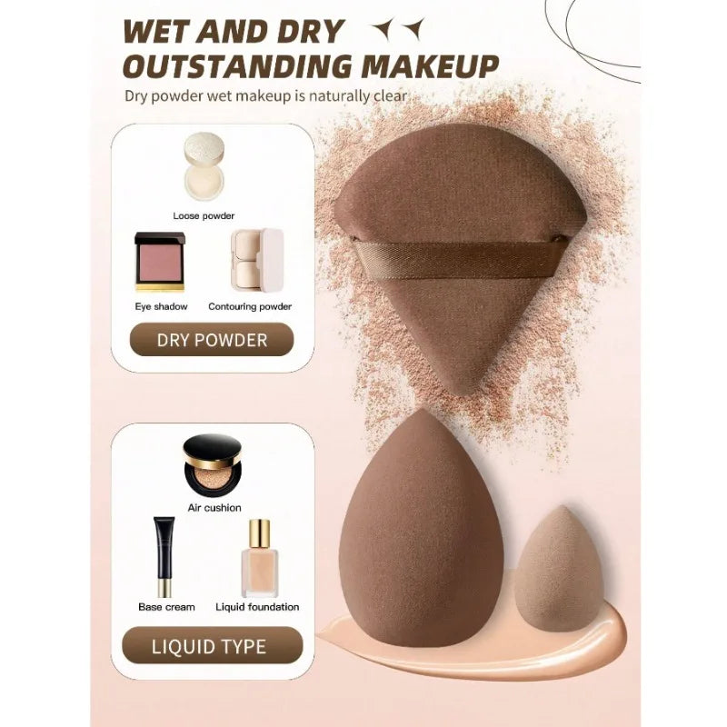 5PCS Makeup Sponge Set for Cream, Powder & Loose Powder Application - Multiple Colors
