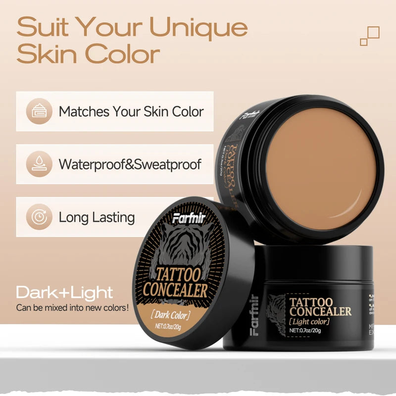 Tattoo Concealer Cream Waterproof Sweatproof Skin-Friendly Makeup - 2 Colors